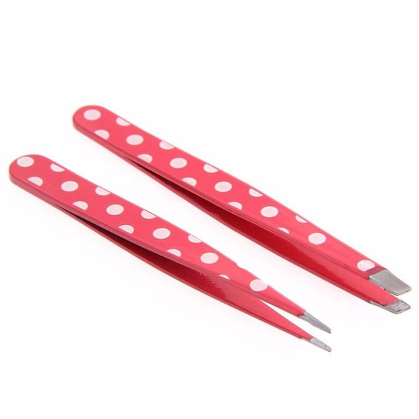 2Pcs/Set  Stainless Steel Hair Removal Eyebrow Tweezer Tool Kit