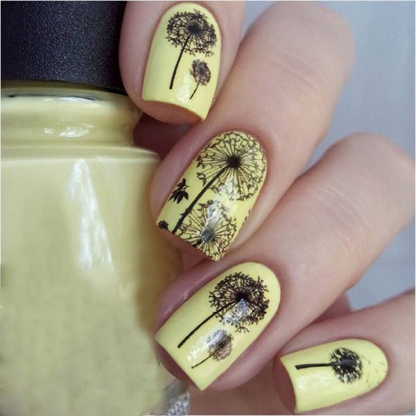 Flying Dandelion Nail Art Water Decals Transfer Sticker