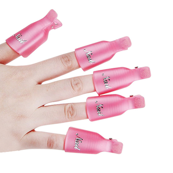 10pcs/set Wearable Acrylic Nail Art Soak Off Cap Clips