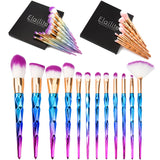 10Pcs Unicorn Diamond Mermaid Make Up Brush Set