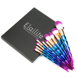 10Pcs Unicorn Diamond Mermaid Make Up Brush Set