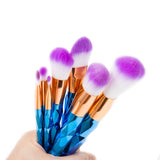 10Pcs Unicorn Diamond Mermaid Make Up Brush Set
