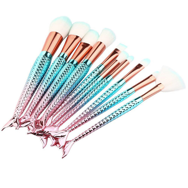 Mermaid Fishtail Make Up Brush Kit