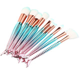 Mermaid Fishtail Make Up Brush Kit