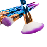 10Pcs Unicorn Diamond Mermaid Make Up Brush Set