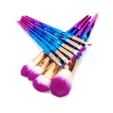 10Pcs Unicorn Diamond Mermaid Make Up Brush Set